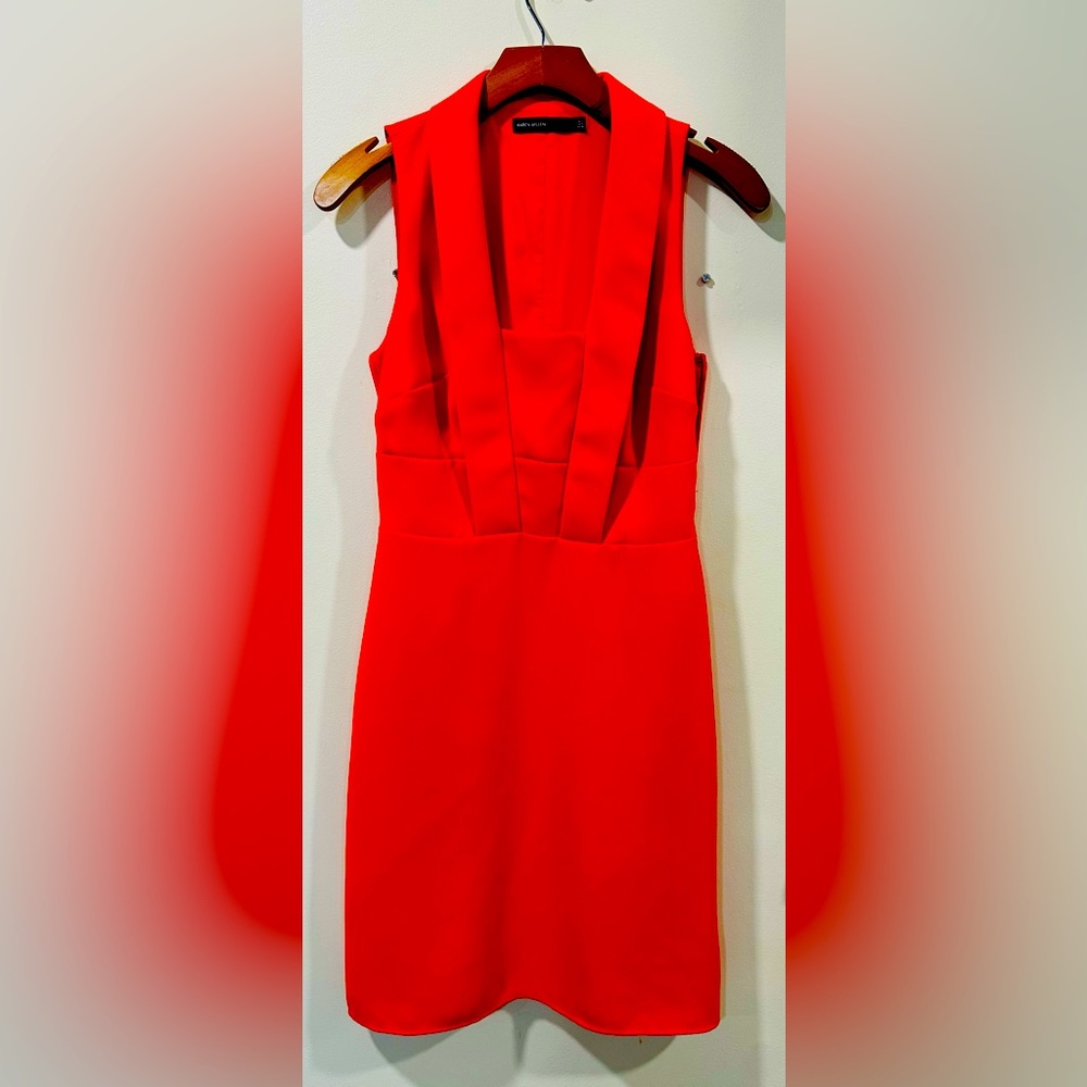 ORANGE RED MIDI DRESS